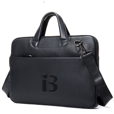Men Leather Briefcase w/ Strap