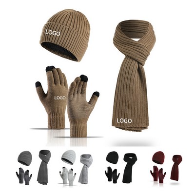 Winter Hat Scarf and Gloves Set