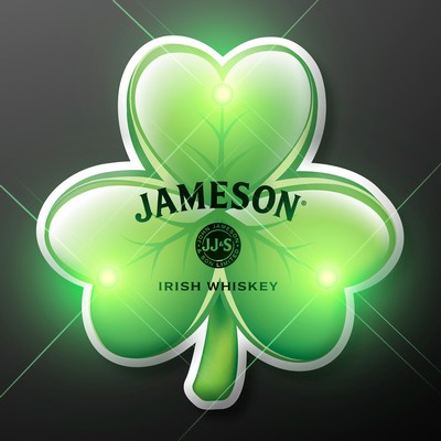 Irish Shamrock Blinky LED Lapel Pins - PRINTED