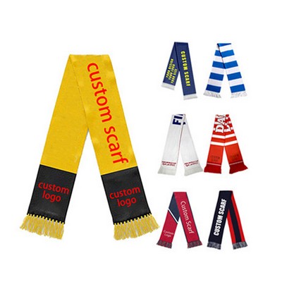 Acrylic Floral-Edged Knit Scarf