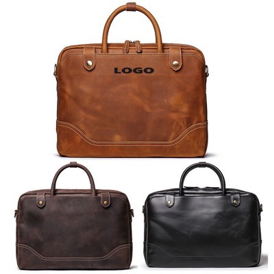 Handmade Buffalo Leather Briefcase Laptop Bag