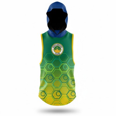Brushed Milk Silk Sublimated Sleeveless Hoodie T Shirt