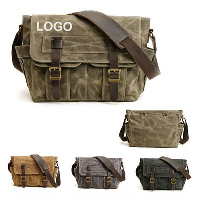 Canvas Leather Briefcase for Laptop