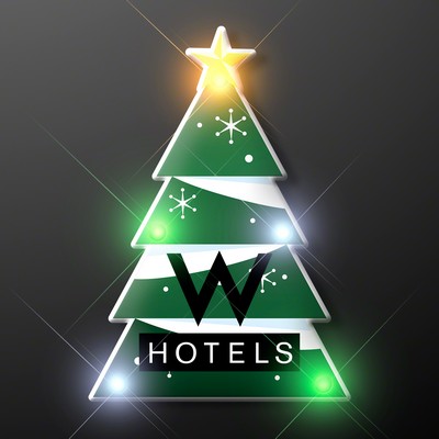 Blinky LED Christmas Tree Pin - PRINTED