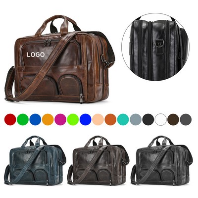 Travel Buffalo Leather Briefcase