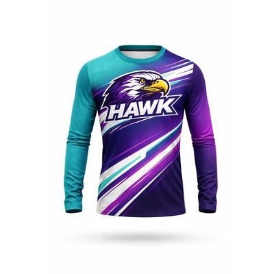 Hole Mesh Sublimated Long Sleeve T Shirt Unisex