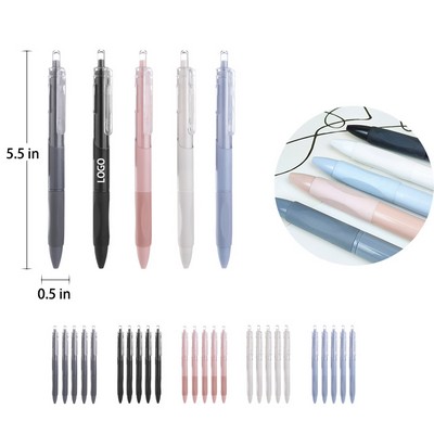 Plastic Push Click Gel Pen W/Rubber Grip