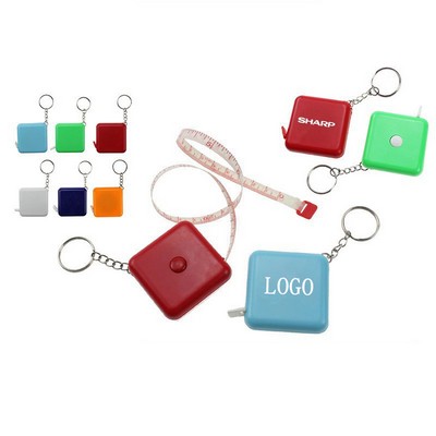 Square Tape Measure Key Chain