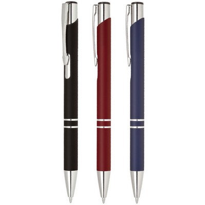 RF Series Double Ring Pen - rubber finish matte black metal pen
