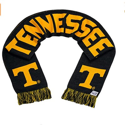 Acrylic Knitted Stadium Sports Scarf w/Fringe