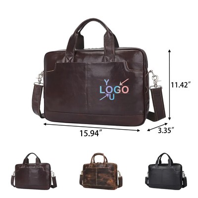 Leather Laptop Briefcase 15.6"