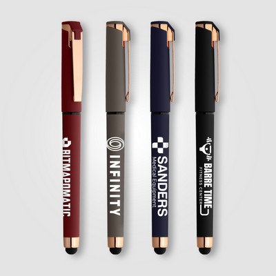 Islander Softy Rose Gold Gel Pen w/ Stylus - Silkscreen