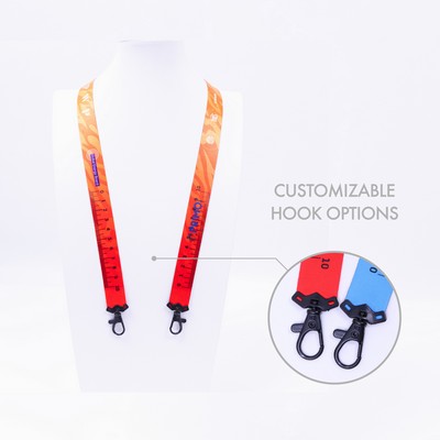 1" Double Hook Sublimated RPETLanyard with Choice of Attachment