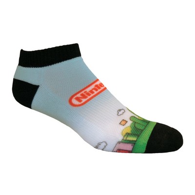 Made in the USA Athletic Low-Cut Sock (Black Welt, Heel, and Toe) w/DTG Printing