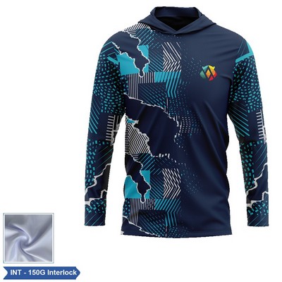 Unisex & Kids' Sublimation 150G Interlock LS Hooded T-Shirt