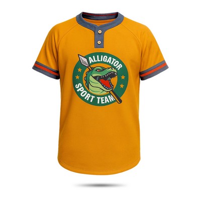 2 Button Men's Sublimated Baseball Jersey Birdseye Mesh 160G