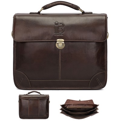 Genuine Leather Briefcase for Men 15.6" Laptop Messenger