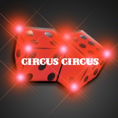 Flashing Dice LED Pin Blinkies - PRINTED