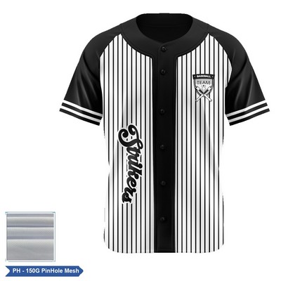 Men's & Kids Sublimation Pinhole Full-Button Baseball Jersey