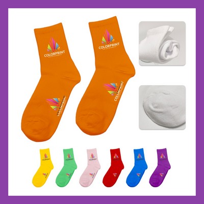 Jacquard Knit Woven Crew Socks