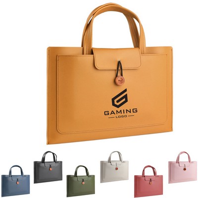 15.6"/16" PU Leather Laptop Briefcase