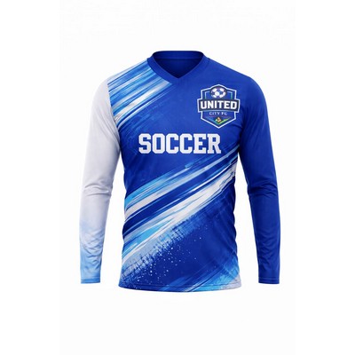 Unisex Long Sleeve Sublimated Soccer Jersey Mesh 160G