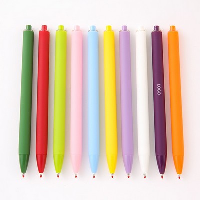 Macaron Pastel Color Retractable Gel Pen Aesthetic Soft-Touch Student Stationery Large Capacity