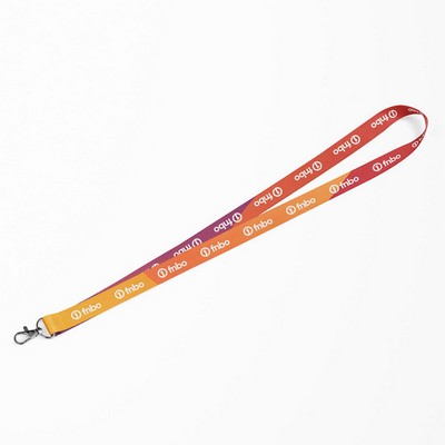 3/8" Full Color Satin Finish Lanyard w/Single Attachment - Standard Production