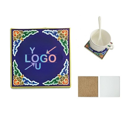 Personalized Ceramic Colorful Square Drink Coaster