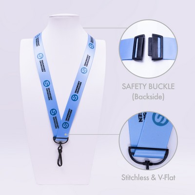 5/8" V-Flat™ J-Hook Lanyard with Choice of Attachement and Safety Breakaway
